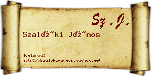 Szalóki János névjegykártya