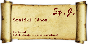 Szalóki János névjegykártya