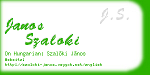 janos szaloki business card